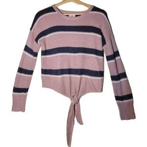 Hippie Rose Pink Striped Cropped Sweater Women's M